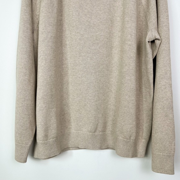 NWT L.L. Bean Wicked Soft Cotton Cashmere Crew Neck Sweater Mens XXL New Khaki - Picture 4 of 9